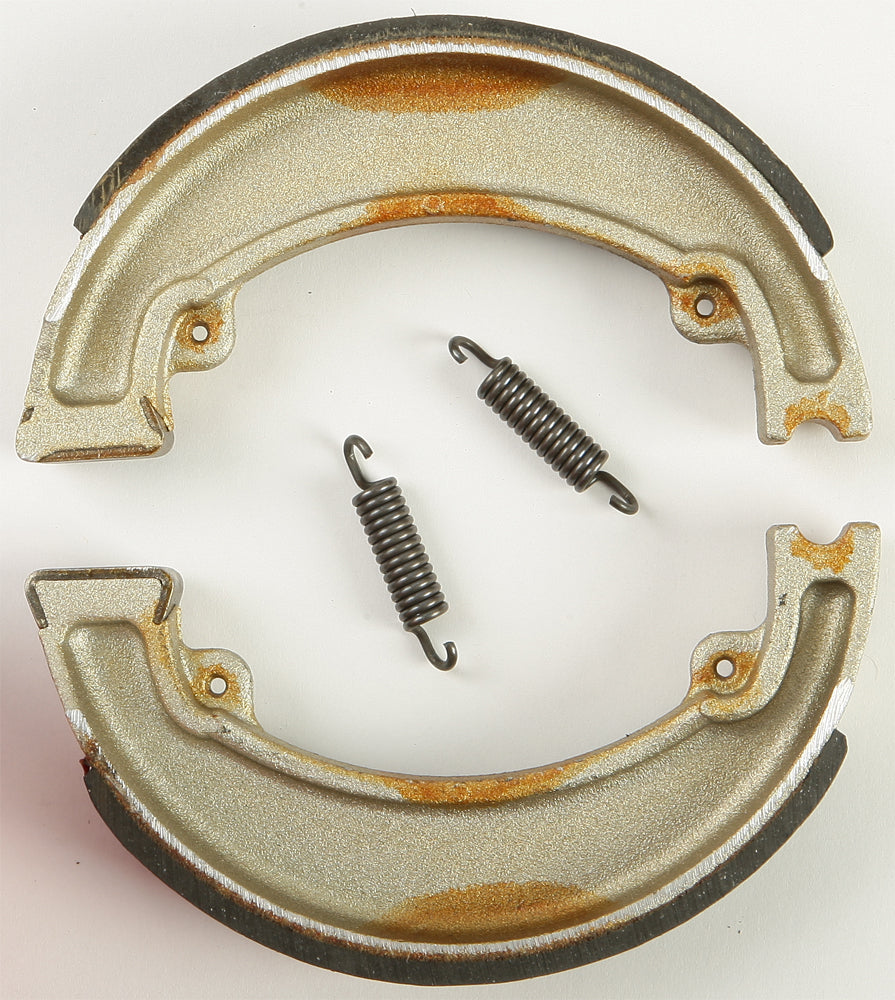 EBC Motorcycle Brakes Brake Shoes 319 Plain 14-319 set showing plain brake shoes with brake lining for motorcycle braking systems