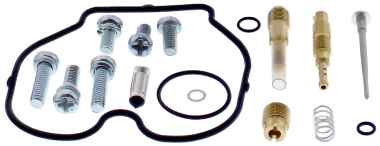 All Balls bike carburetor rebuild kit 226-10016 for intake, carburetor, and fuel system components, with various gaskets and parts.