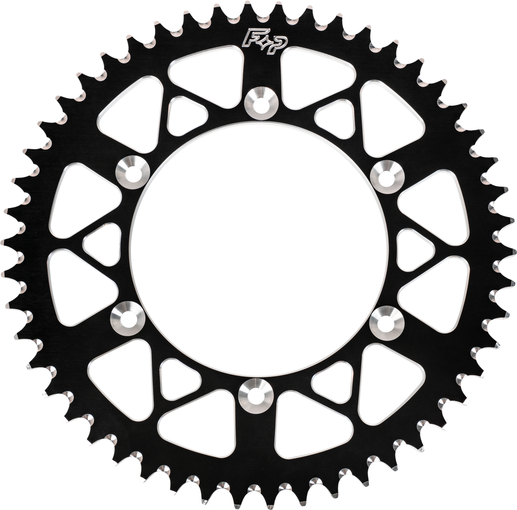 Fire Power aluminum rear sprocket, 54-tooth, black, 420 chain size, designed for motorcycle or ATV performance.