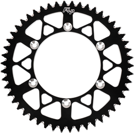 Fire Power aluminum 47-tooth rear sprocket for Yamaha YZ250, black finish with honed edges, compatible with 520 chains.