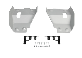 RIVAL POWERSPORTS USA alloy curved rear A-arm guards with polished finish for ATV or dirt bike suspension protection.