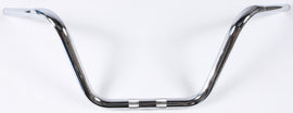 Chrome 12-inch HardDrive Ape Hanger handlebars with 1.25-inch thru clamp for motorcycle handlebar replacement or customization.