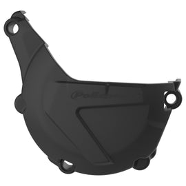 Polisport Plastics black ignition cover protector for KTM and Husqvarna motorcycles, part number 64-0841B, shown on bike.