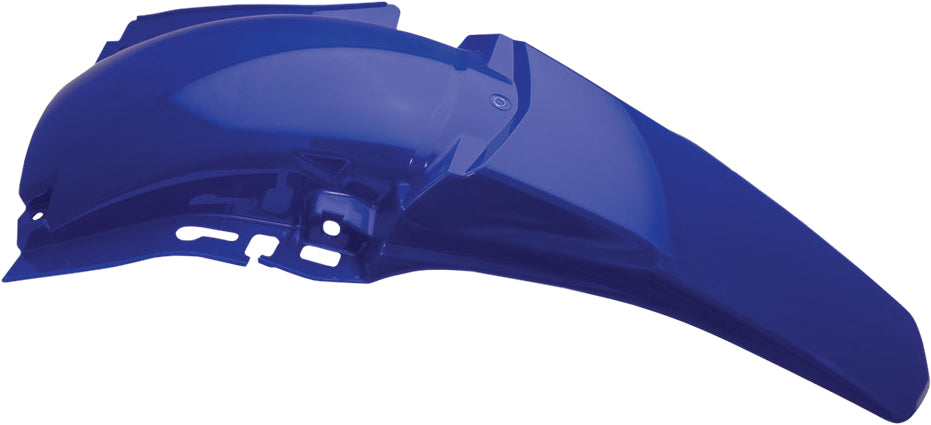 Blue Acerbis rear fender for motorcycles, showing the curved plastic design with mounting points and Acerbis branding.
