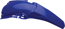 Blue Acerbis rear fender for motorcycles, showing the curved plastic design with mounting points and Acerbis branding.
