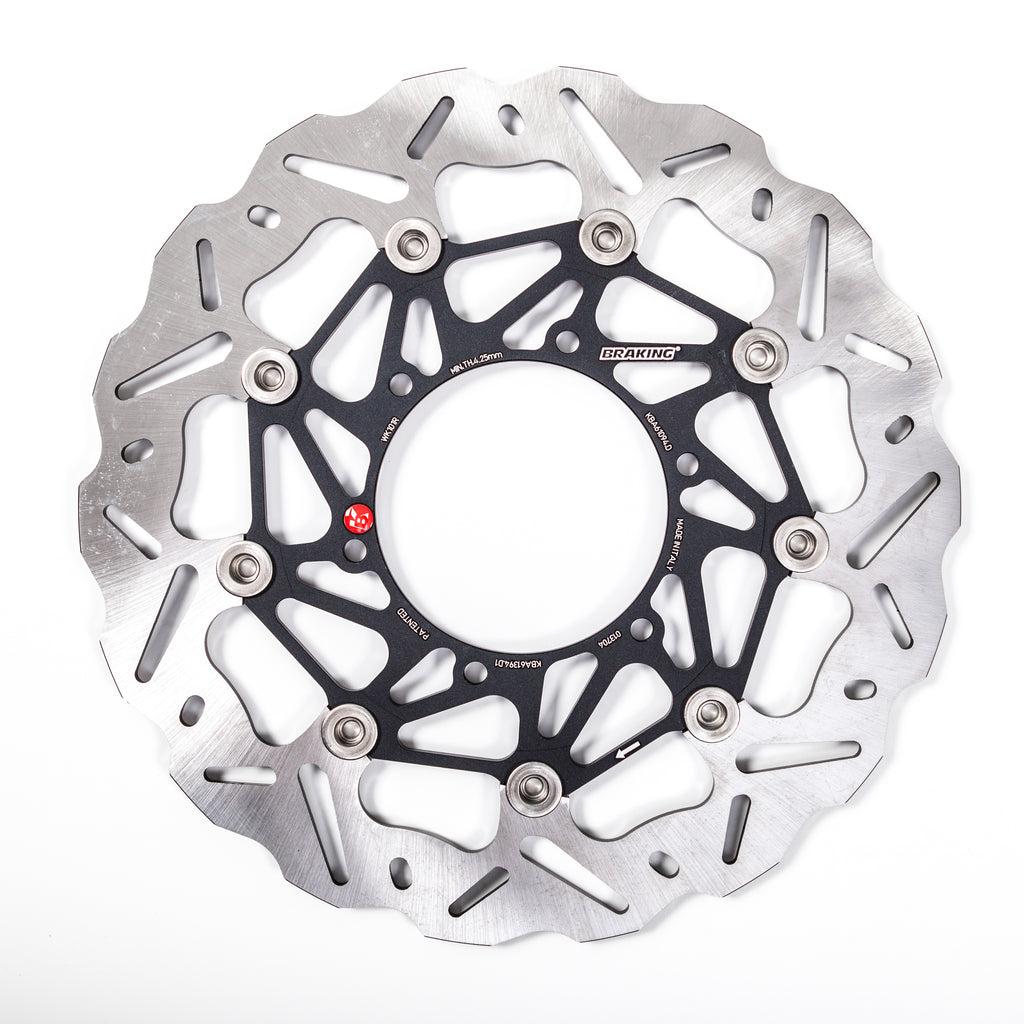 Braking SK2 directional rotor right 32-6701R for bike brakes, showing the metallic disc with venting holes and branding details.