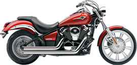 Cobra Speedster Shorts II exhaust system for Kawasaki Vn900, chrome finish, motorcycle exhaust with sleek design.