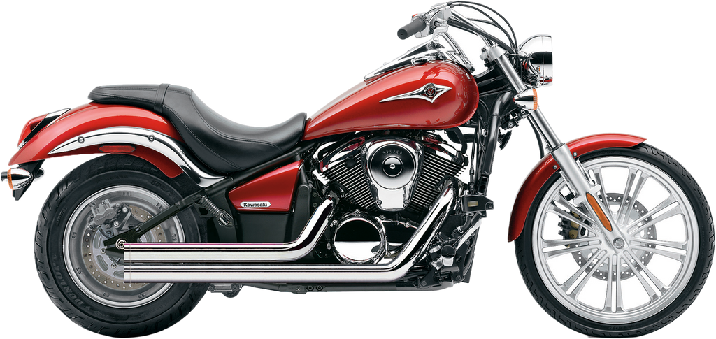 Cobra Speedster Shorts II exhaust for Kawasaki Vn900, chrome finish, motorcycle exhaust system, with visible chrome pipes and branding