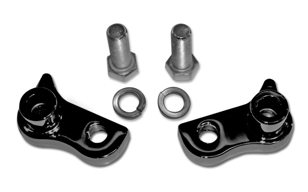 Burly Brand rear lowering blocks in black for suspension, XL size, designed to lower motorcycle or vehicle ride height.