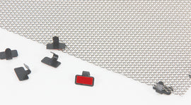 Silver Mesh Sheets by Competition Werkes, 40 x 25 cm, showcasing textured metal sheets for industrial or motorcycle applications.