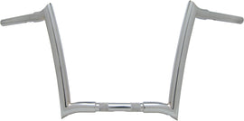 Chrome Bagger Nation 12-inch OEM Monkey Bars handlebar for Harley-Davidson models `86-13 Fltr and 95-23 Flhr, with detailed grip area.