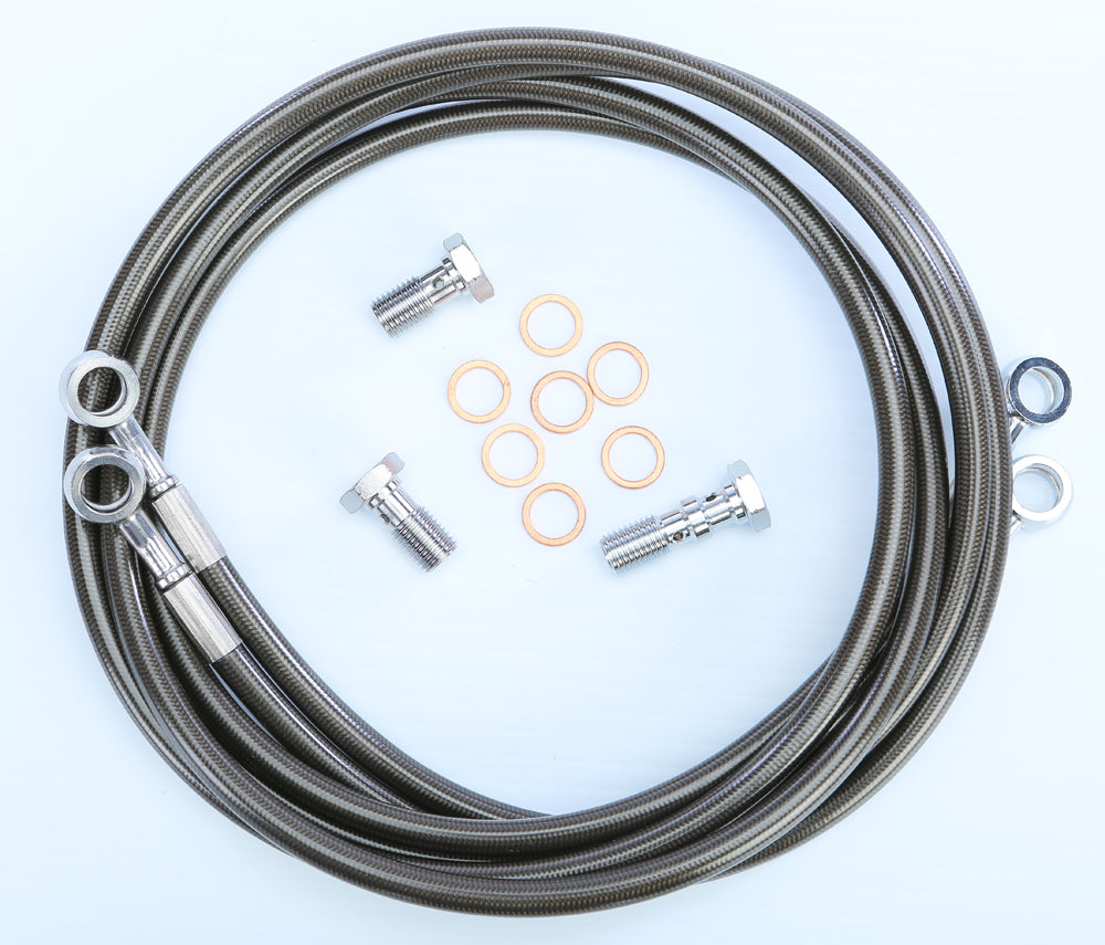 Streamline brake line for front two-line system, Yamaha SMK+2, model 170-1289, showing metal fittings and flexible brake hose.