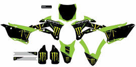 DCOR Monster Energy Slash black graphic decal kit with bold Monster Energy logo and sleek black background, designed for vehicle customization.