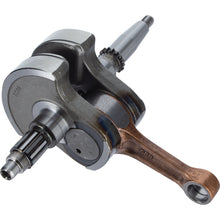 Load image into Gallery viewer, Hot Rods engine crankshaft 421-HR0047 with metal bearings and gear, showing detailed machining and polished surface.