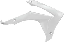 Load image into Gallery viewer, Acerbis white radiator shrouds for off-road motorcycle, featuring sleek design and mounting points.