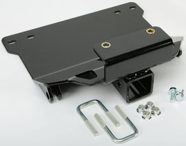 KFI Products UTV plow mount kit showing metal brackets and mounting hardware for secure attachment.