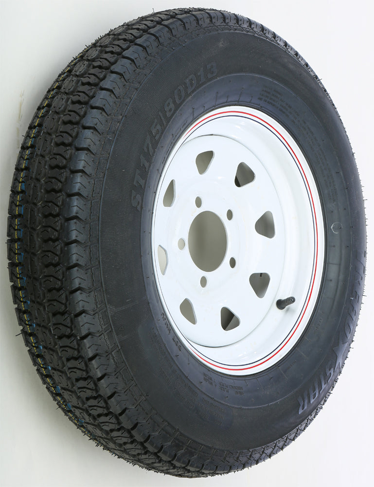 AWC trailer tire and wheel assembly with a white finish, model 58-8164, showing the tire mounted on the wheel for trailers.