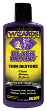 Load image into Gallery viewer, Wizards Products Black Renew 8oz chemical bottle, black liquid cleaner for automotive or industrial use, labeled with product details.