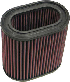 K&N Air Filter 752204 showing a close-up of the high-performance air filter with a black rubber frame and pleated filter media