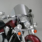 National Cycle Switchblade chopped tinted motorcycle windshield showing sleek, curved windscreen with tinted finish and mounting hardware