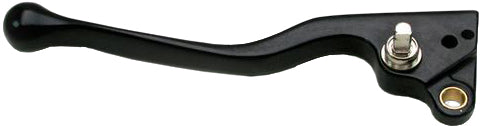 Black Motion Pro left lever for motorcycles, shown in close-up with detailed grip and mounting area.