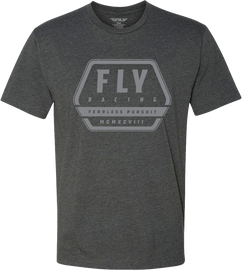 Fly Racing Fly Track Tee in charcoal, small size, featuring a casual fit and Fly Racing logo on the front.