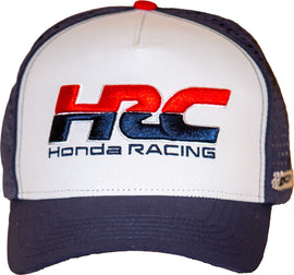 DCOR Honda HRC2 navy snap-back hat with adjustable strap, featuring embroidered Honda logo and structured crown.
