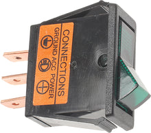 Charger l'image dans la galerie, SMP illuminated switch 275-01110 with toggle design and LED indicator, mounted on a circuit panel for electronic control.