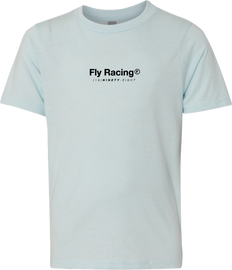 Fly Racing Youth Fly Lost Tee in Ice Blue for youth, featuring a casual graphic design on soft fabric.