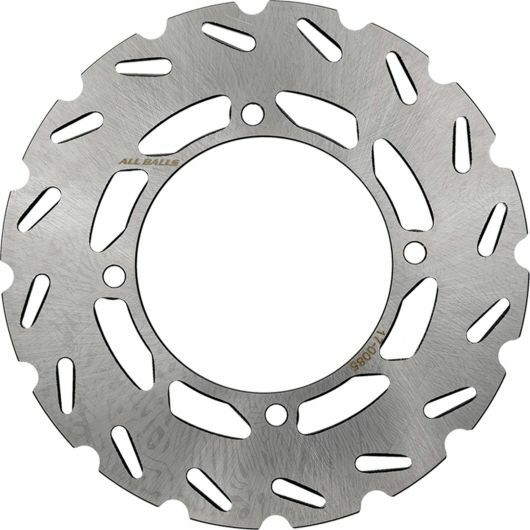 All Balls brake rotor model 21-80085 showing a circular metal disc with vented fins for motorcycle braking performance