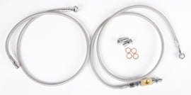Streamline front brake line for Kawasaki Teryx 750/4, durable stainless steel brake hose with fittings, for reliable braking performance.