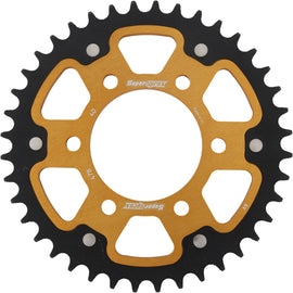 Supersprox Street rear stealth aluminum and steel 40-tooth sprocket for Kawasaki and Polaris 520 models, shown in gold finish.