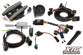 XTC POWER PRODUCTS auto turn signal kit with billet lever and front DRL lights, designed for vehicle illumination.