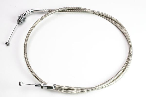 Motion Pro Armor Coat throttle push cable for motorcycle control lines, showing the sturdy cable and protective coating.