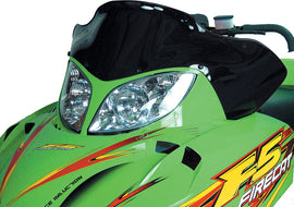 Powermadd Cobra W/S low black windshield for Firecat and Sabercat snowmobiles, 14.25-inch A/C Firecat/Sabercat windscreen