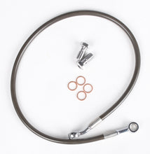 Load image into Gallery viewer, Streamline rear Yamaha brake line in smoke color, designed for Yamaha motorcycle models, featuring flexible, durable brake hose.