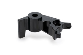 Black PUIG brake lever adaptor for Honda motorcycles, showcasing the sleek, matte finish and precise fit.