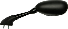 Left side Emgo motorcycle mirror with black housing and mounting arm, designed for Yam 56-9837 model.