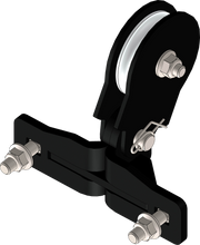 Load image into Gallery viewer, KFI Products Quick Plow pulley with steel cable for snow plow, featuring durable metal construction and secure cable attachment