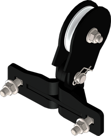 KFI Products Quick Plow pulley with steel cable for snow plow, featuring durable metal construction and secure cable attachment