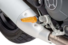 Load image into Gallery viewer, PUIG Racing Gold Footpegs for motorcycle foot controls, showing shiny gold finish and mounting brackets.