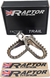 RAPTOR Titanium Foot Pegs Adv Pr Tri 56-9169, motorcycle foot controls with durable titanium construction and ergonomic design.