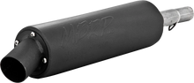 Load image into Gallery viewer, MBRP Exhaust single slip-on system with black utility muffler for Yamaha, showcasing the sleek exhaust setup.