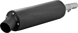 MBRP Exhaust single slip-on system with black utility muffler for Yamaha, showcasing the sleek exhaust setup.