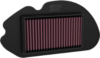 K&N Air Filter Hon 711122 for vehicle engine, showing the reusable pleated cotton filter element with rubber frame.