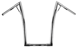 Chrome Burly Brand Louie 19-inch handlebars with 1.25-inch diameter, featuring a sleek and classic handlebar design.