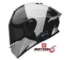 Charger l'image dans la galerie, Uclear 180508 motorcycle helmet communication headset with microphone and control buttons, black with sleek design.
