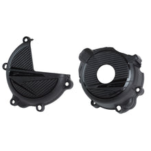 Load image into Gallery viewer, Polisport Plastics clutch and ignition body kit in black for Suzuki models, includes clutch cover and ignition housing.