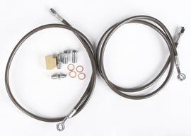 Streamline front brake line for Kawasaki Teryx 750/4 with smoke finish, designed for standard brake system, part 170-0752