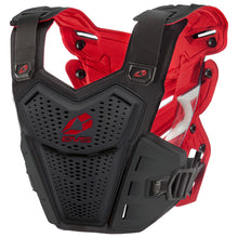 Load image into Gallery viewer, EVS F1 Roost Protector in black, size small/medium, with padded shoulder and chest protection for motorcycle riding.